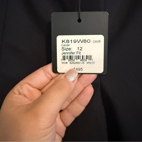 St. John Caviar Jennifer Fit Black front seam NWT slacks business career neutral - Picture 5 of 9